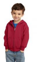 Port & Company® Toddler 7.8-ounce, 50/50 Cotton Poly Core Fleece Full-Zip Hooded Sweatshirt